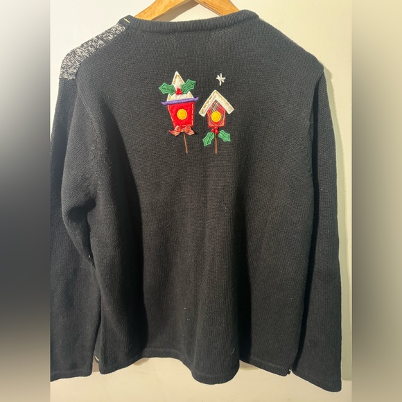 Vintage 90’s Festive ugly Christmas Holiday sweater Embroidered Designs size XL - Picture 4 of 5